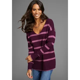 LAURA SCOTT Streifenpullover Lila 44