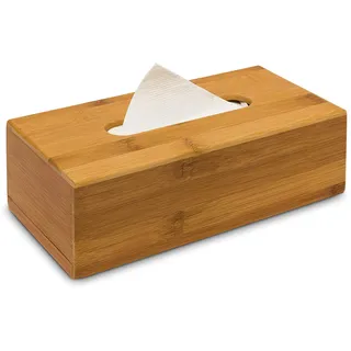 aoory Kosmetiktücherbox Aus Bambus Taschentuchspender Holz Als Papiertuchspender Mit Boden Kosmetik Box Natur