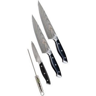 Trusted Butcher Messer Set – hochwertiges Profi Kochmesser Set – ultrascharfe Klingen in Metzger-Qualität – inklusive Bratenthermometer – 4-tlg.