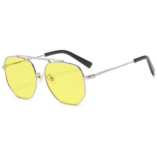 FIDDY Sonnenbrille Polarisierte Sonnenbrille Damen Herren Polarisierte Pilotenbrille (1-St) Modische Sonnenbrille für Damen, trendige Autobrille gelb