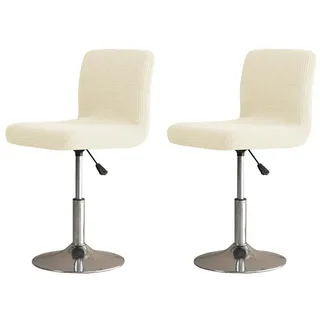 Coonoor Stuhlhusse Stuhlhussen Barhocker Bezüge Barstuhlbezug Stretch mit Rückenlehne, Hussen für Barhocker Bar Waschbarer Stuhl Abdeckung Passend beige
