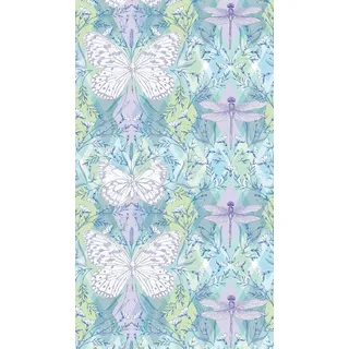 livingwalls Tier-Fototapete – Grün, Lila, Blau – Wandbild XXL 2,80 x 1,59 m | Verspieltes Tier-Motiv als fröhliches Wandmotiv – matte Motivtapete, einfach zu verkleben & spurlos abziehbar