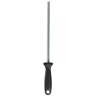 WMF Wetzstahl, Länge 36 cm, Chrom-Vanadium Stahl, Kunststoff, für Messer mit geradem Schliff, Made in Germany schwarz