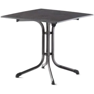 Sieger Boulevard-Klapptisch mit vivodur-Platte 80 x 80 x 73 cm eisengrau/schieferdekor anthrazit