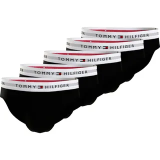 Jazz-Pants Slips TOMMY HILFIGER UNDERWEAR "5P BRIEF" Gr. L (52), 5 St., schwarz (black, black, black) Herren Unterhosen mit Tommy Hilfiger Logo-Elastikbund