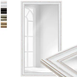 WANDStyle großer Spiegel Weiß, Barock Spiegel, großer Wandspiegel Vintage 60x110 cm, Ganzkörperspiegel, Hängespiegel groß, Badspiegel Holz, Flurspiegel Wand, Mirror H550 - Made in Germany