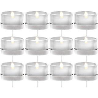 12x Kerzenhalter weiß/klar Teelichthalter Teelichtgläser Kerzenhalter zum Stecken Kerzenpicks für Adventskranz 5cm