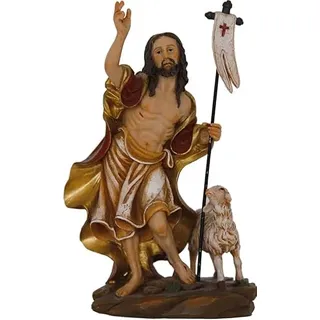 FADEDA Jesus Auferstehung mit Lamm/Höhe:14 cm/handbemalt/detailgetreue Krippen Figuren - Weihnachten Tisch Dekoration Krippe Zubehör