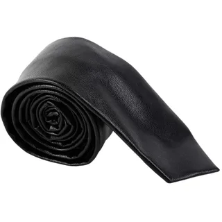 CALFOVERA Schwarze Herrenkrawatte PU Leder Schmal Klassisch Elegant Krawatten für Herren Weich Lang Im Punk Vintage Stil Verstellbar Für Anzug Mantel Kleidung Arbeit Hochzeiten Formelle Anlässe