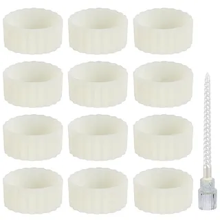 FINGERINSPIRE 12 Stück Silikon Kerzenhalter Mit 18~19mm Innendurchmesser Silikon Kerzenhalter Basisstabilisator Weißer Kerzenring Greifer Rutschfester Kerzenhalterring Für Kerzenbecher Stabkerzen