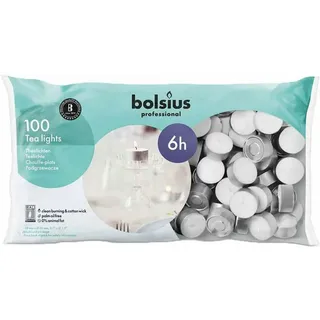 Bolsius Teelichter weiß 6 Std. Brenndauer