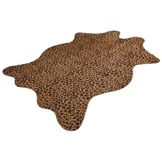 GUOCU Kuhfell Teppich Rutschfester Kunstfell Bereich Teppiche Cowhides Teppich Wohnzimmer Carpet Zebra Muster Leopard Bodenmatte Sofa Matte Super Weicher Bettvorleger für Schlafzimmer C 75x110CM