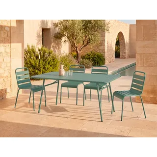 vente-unique Gartentisch 160 x 74,5 x 80 cm Mandelgrün/Grün