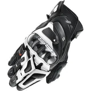 SHIMA XRS-3 Motorrad Handschuhe Herren Leder Kurze Sport Motorradhandschuhe Schutz Touchscreen Stadt Lederhandschuhe Motorcycle Belüftet Verstärkt Perforiertes Leicht (Herren, Weiß, S)