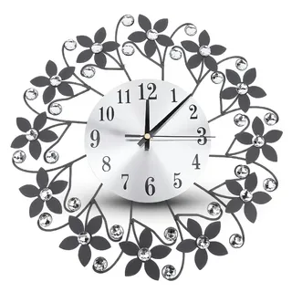 Gaeirt Dekorative Glitzeruhr fürs Wohnzimmer - Stille Metall-Wanduhr ohne Tickgeräusche wanduhr groß Moderne Designuhr für eine Elegante Einrichtung wanduhr modern Pendules murales