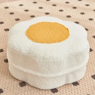 SHIJHUI Waschbarer Teddy-Samt-Fußhocker, Pouf, Ottomane, flauschige Blumenform, Sofa, Fußstütze, Bodenkissen, Wechselschuhhocker, Gästesitz für Wohnzimmer (Weiß, 41 x 41 x 20 cm)