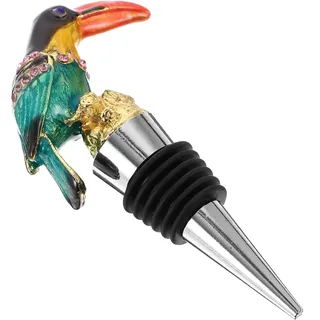 Milisten Eleganter Weinflaschenhalter mit Goldfarbenem 3D-Vogel Weinstopper aus Metall Wiederverwendbarer Flaschenhalter zur Verlängerten Frische und Stilvollen Dekoration