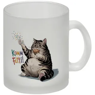 speecheese Tasse Pummelige Katze Glas Tasse - Komm Fetti