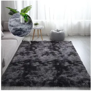 LuxusKollektion Hochflor-Teppich Shaggy Teppich Wohnen 140x180 Schwarz, rechteckig, Höhe: 10 mm schwarz 140 cm x 180 cm x 10 mm