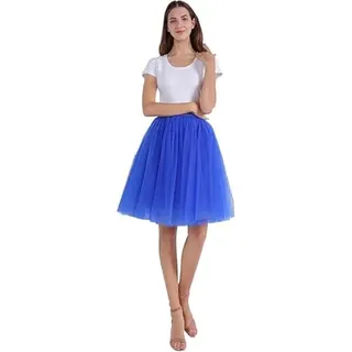 Tütü Rock Damen Leicht Blickdicht Tüllrock Lang Petticoat Unterrock Elastische Hohe Taille A-Linie Große Größen Tüll
