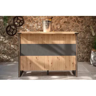Home affaire Barschrank Mia (1-St) Bartisch mit 6 praktischen Fächern - Maße (B/T/H) 140/48/105 cm braun