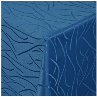 Moderno Tischdecke Tischdecke Stoff Damast Streifen Design Jacquard mit Saum, Eckig 80x80 cm blau Eckig 80x80 cm
