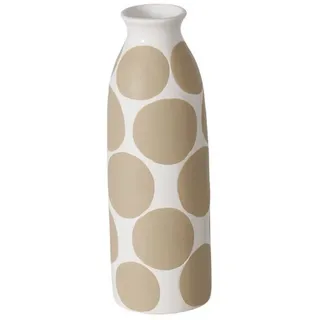 BOLTZE GRUPPE GmbH Dekovase Keramikvase mit grafischem Muster PUNKTY, 28 cm. (einzeln) beige