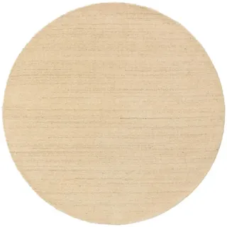 benuta Nest Wollteppich, Creme, Textil, Beton Optik, Rund, 200x200 cm, Gots, pflegeleicht, Teppiche & Böden, Teppiche, Naturteppiche