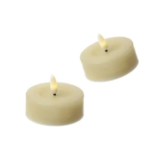 MARELIDA LED Maxi Teelichter XL Jumbo Outdoor Timer D: 6,8cm creme 2er Set