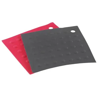 Thiru Topfuntersetzer und Topflappen aus rutschfestem Silikon mit Noppen, Zubehör für Töpfe, Pfannen sowie Auflauf- und Backformen, 2-tlg., rutschfestes Silikon mit Noppen, sicherer Stand auf allen Oberflächen