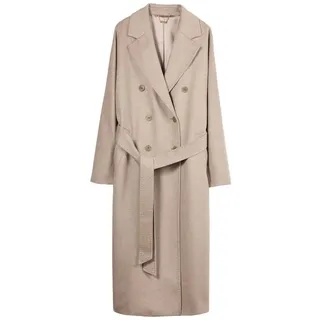 GOBI Cashmere Wollmantel Damen Doppelt-Reihiger Kaschmirmantel braun M