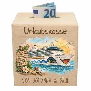 Spardose Kreuzfahrtschiff AIDA Fanartikel Geldgeschenk Schiffsreise | 10x10x10cm, Kreuzfahrt Geschenk, AIDA Geschenk Geldgeschenk Kreuzfahrt