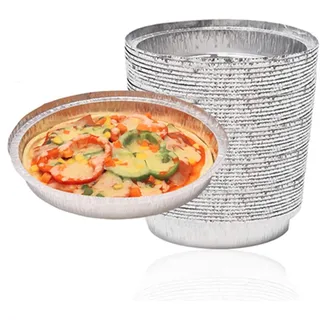23,1 cm runde Einweg-Backformen aus Aluminium; Einweg-Kuchenform und Aluminiumfolienformen zum Backen, Einfrieren und Aufbewahren; robuste runde Aluminium-Backformen, 30 Stück