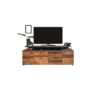 TV-Lowboard Mood Old Wood Nachbildung Beton dunkel Optik B/H/T: ca. 180x65x44 cm