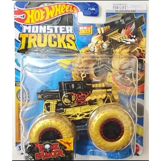 Hot Wheels Monster Trucks 2023 Maßstab 1:64 (Gold Bone Shaker 3/6 Championship Crashers)