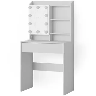 Vicco Schminktisch Laura Weiß, 70 cm mit LED Beleuchtung
