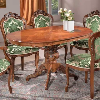 Barock Esstisch rund Nussbaum furniert