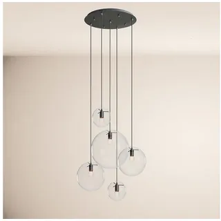 s.luce Orb 5-flg. E27 50 cm rund / Klar/Schwarz