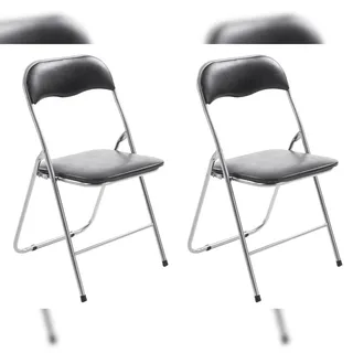 CLP Klappstuhl Felix 2er Set 59 x 59 x 108 cm schwarz/silber