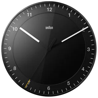 Braun Klassische analoge Wanduhr mit ruhigem Quarzuhrwerk, leicht lesbarem Zifferblatt mit 20 cm Durchmesser in Rot, Modell BC06R