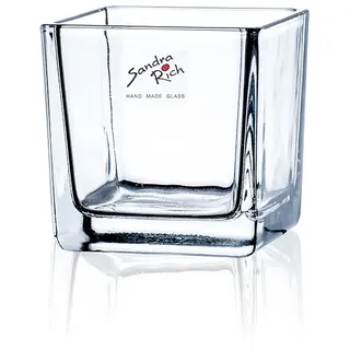 Sandra Rich Vase Glas Kastenvase Glasvase -CUBE- quadratisch klar H 7,5 cm