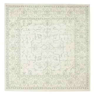 RugVista Ziegler Manhattan, Teppich, Vintage, 250 x cm, Quadratisch, Niedriger Stapel, Wohnzimmer, Esszimmer, Schlafzimmer, Nur chemische Reinigung, Oeko_tex_100, Beige/Hell Blau