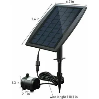 Bürstenlose Solarwasserpumpe Für Teiche, Ideal Für Springbrunnen, Mit Einem 9v 2,5w Solarpanel, Das Eine Fördermenge Von 200l/h Bietet.
