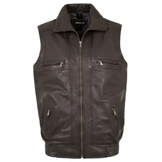 Maddox Lederweste Andi Maddox - Herren Lederweste Lammnappa dunkelbraun braun 56
