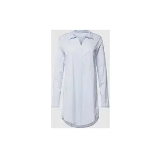 Nachthemd mit unifarbenem Design und Knopfleiste, Hellblau, XL