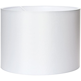Lampenschirm (Ø 30 cm), Stoff, Höhe 22 cm, rund, Aufnahme für Fassung E27 42 mm, Ersatzschirm für Hängelampen, Stehlampen, Tischlampen, Weiß