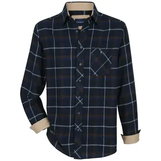 Langarmhemd BABISTA "Hemd MILANTARA", Herren, Gr. M, weit, blau (dunkelblau kariert), Obermaterial: 100% Baumwolle CO., Hemden