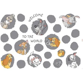 Xora Wandtattoo, Mehrfarbig, Kunststoff, 28-teilig, 100x70 cm, einfache und schnelle Anbringung, selbstklebend, Babymöbel, Kinderzimmer-Deko, Wandtattoos Kinderzimmer