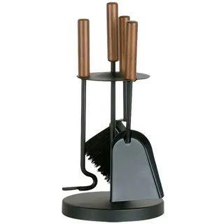 FireFix Kaminbesteck klein rund 4-tlg Stahl 18,5 x 42 cm schwarz