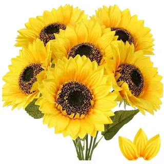 luxuskollektion Künstliche Sonnenblumen Deko Groß Seidenblumen Hochzeit Party 7